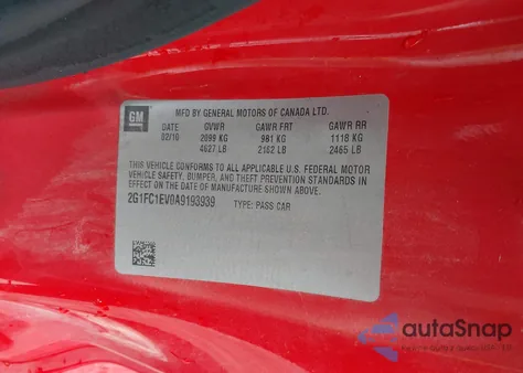 2010 Chevrolet Camaro 2Lt from USA, damaged, VIN 2G1FC1EV0A9193939